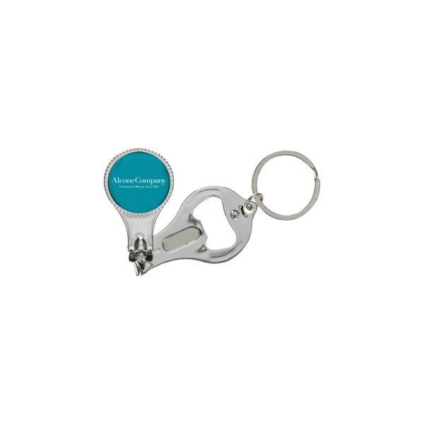 Bottle Opener-Nail Clipper & File Keychain Branded